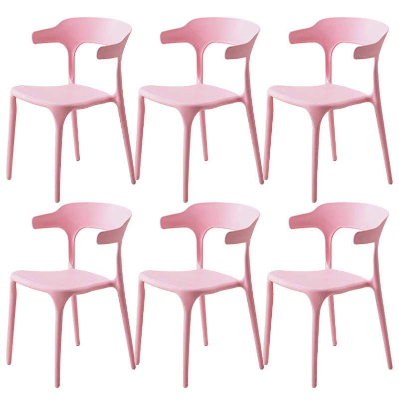 Stackable Open Back Dining Chairs Plastic Armless Dining Side Chair