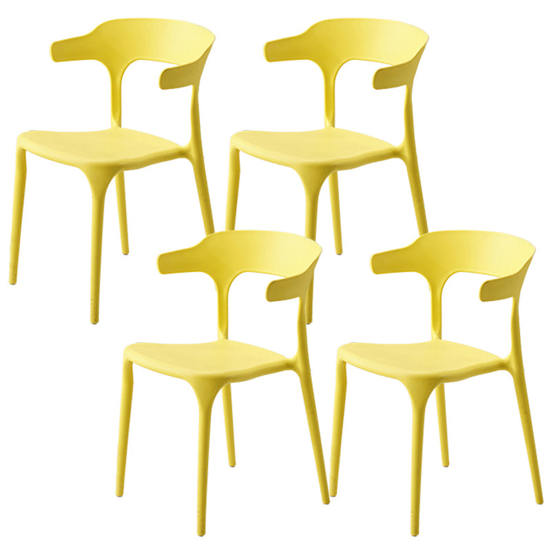 Stackable Open Back Dining Chairs Plastic Armless Dining Side Chair