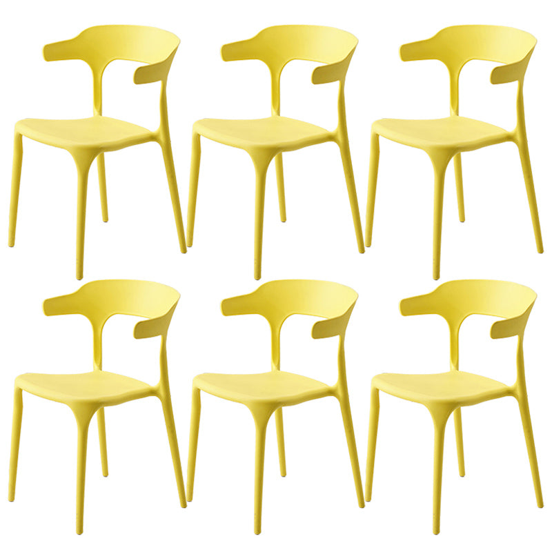 Stackable Open Back Dining Chairs Plastic Armless Dining Side Chair