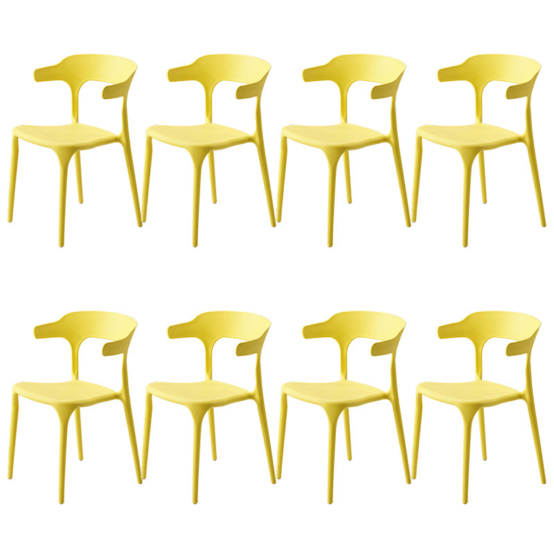 Stackable Open Back Dining Chairs Plastic Armless Dining Side Chair