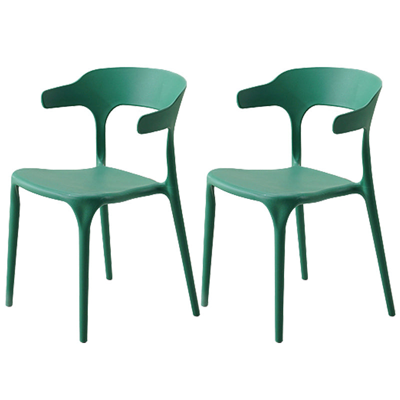 Stackable Open Back Dining Chairs Plastic Armless Dining Side Chair