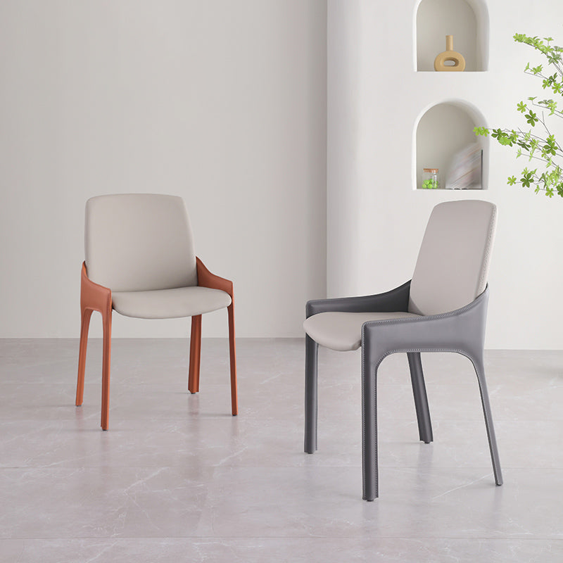 Faux Leather Arm Dining Chairs Modern Home Dining Side Chair