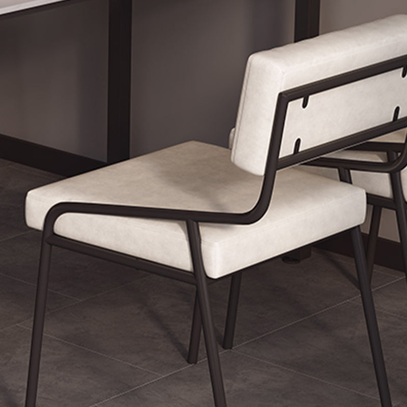 Industrial Style Side Chair Upholstered Open Back Dining Chair with Metal Leg