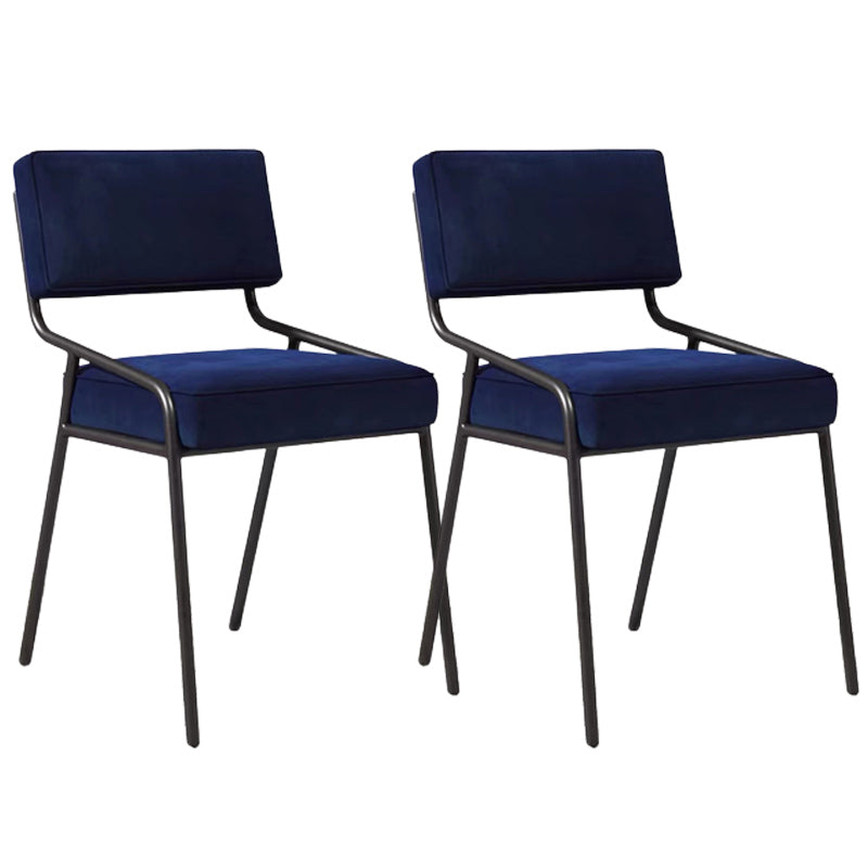 Industrial Style Side Chair Upholstered Open Back Dining Chair with Metal Leg