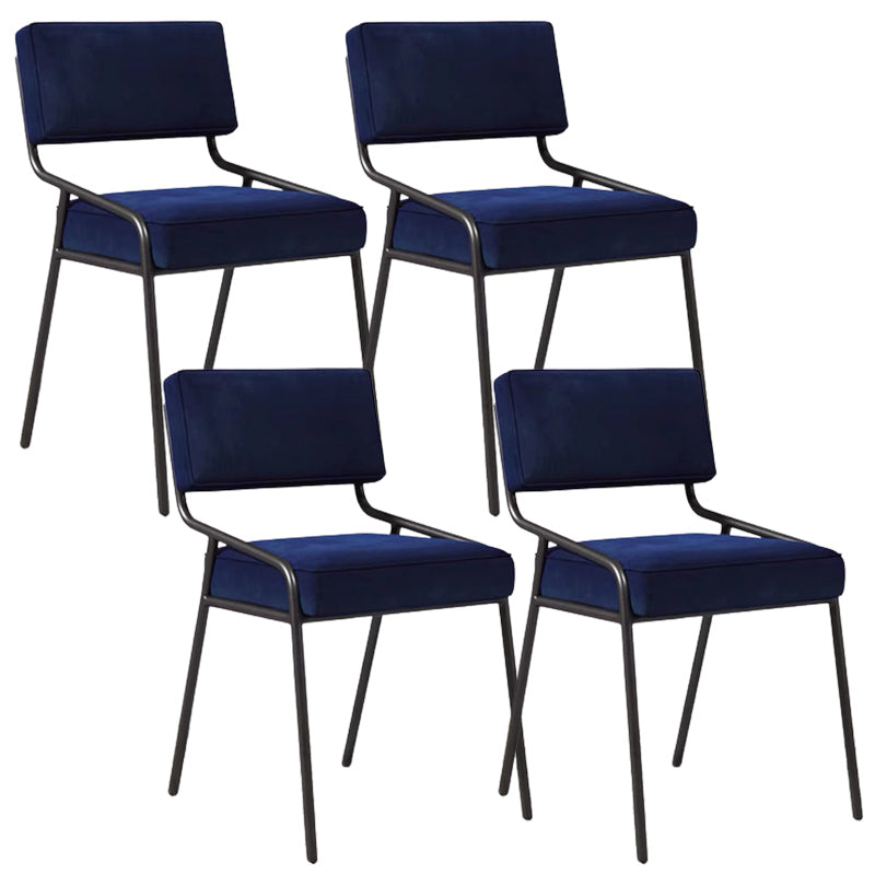 Industrial Style Side Chair Upholstered Open Back Dining Chair with Metal Leg