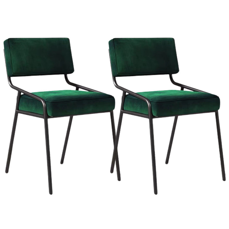 Industrial Style Side Chair Upholstered Open Back Dining Chair with Metal Leg