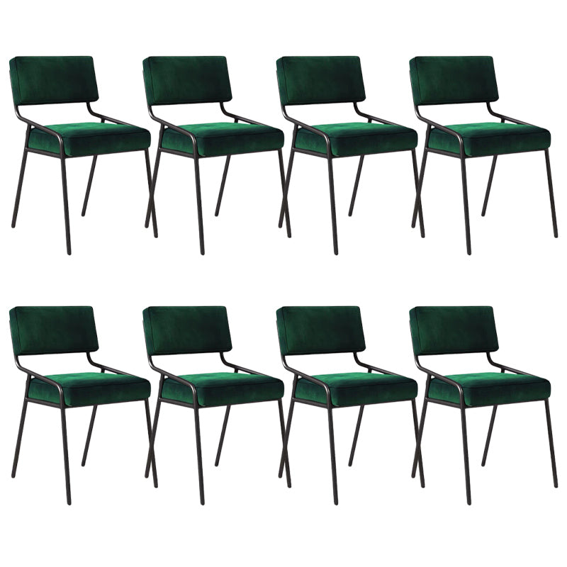 Industrial Style Side Chair Upholstered Open Back Dining Chair with Metal Leg