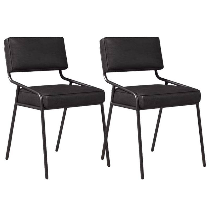 Industrial Style Side Chair Upholstered Open Back Dining Chair with Metal Leg