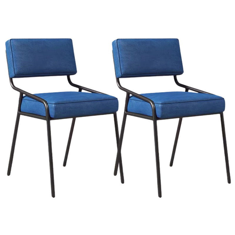 Industrial Style Side Chair Upholstered Open Back Dining Chair with Metal Leg