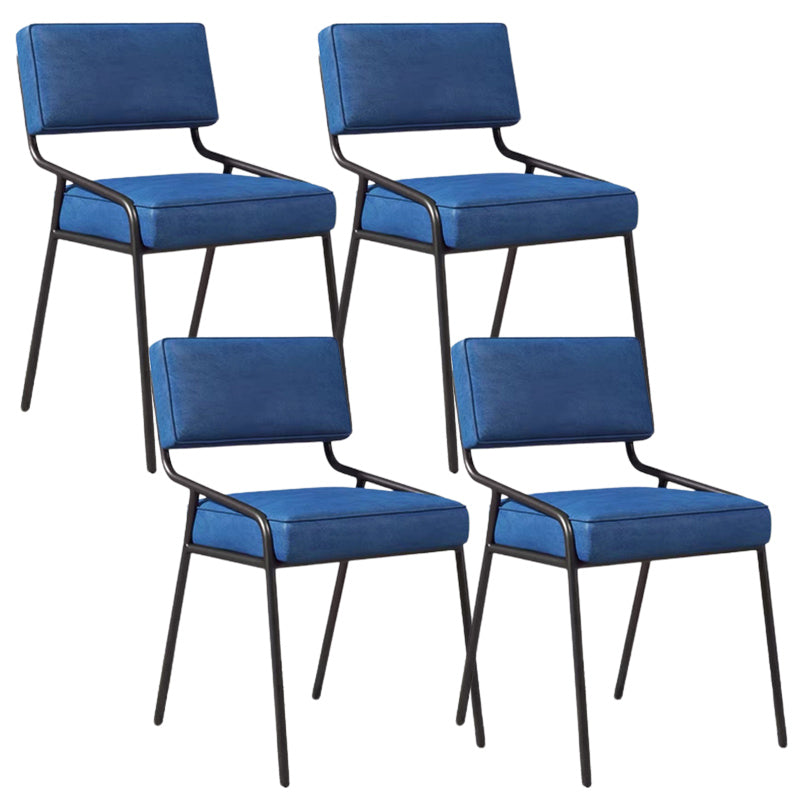 Industrial Style Side Chair Upholstered Open Back Dining Chair with Metal Leg