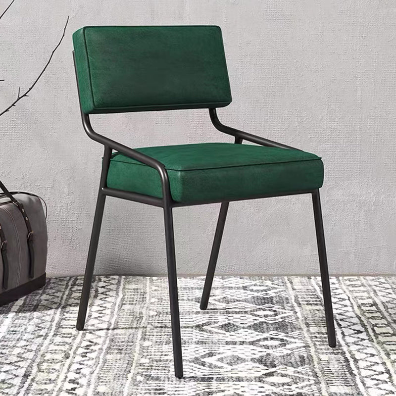 Industrial Style Side Chair Upholstered Open Back Dining Chair with Metal Leg