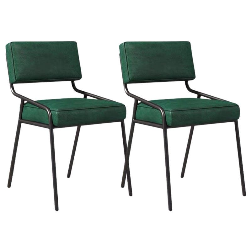 Industrial Style Side Chair Upholstered Open Back Dining Chair with Metal Leg