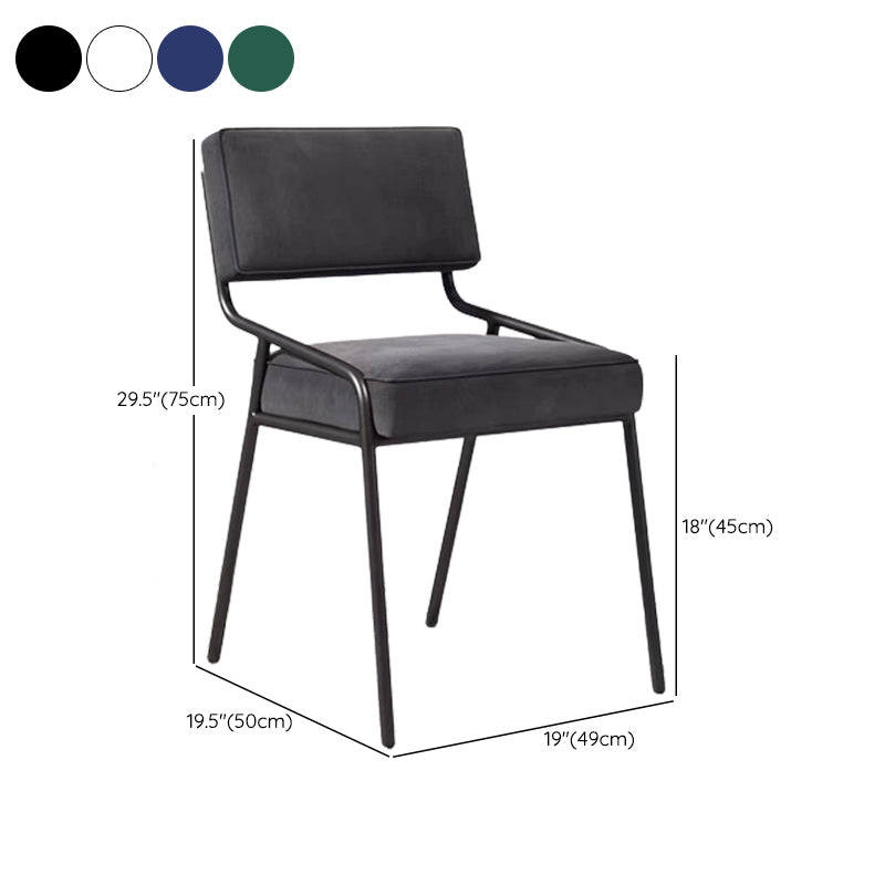 Industrial Style Side Chair Upholstered Open Back Dining Chair with Metal Leg