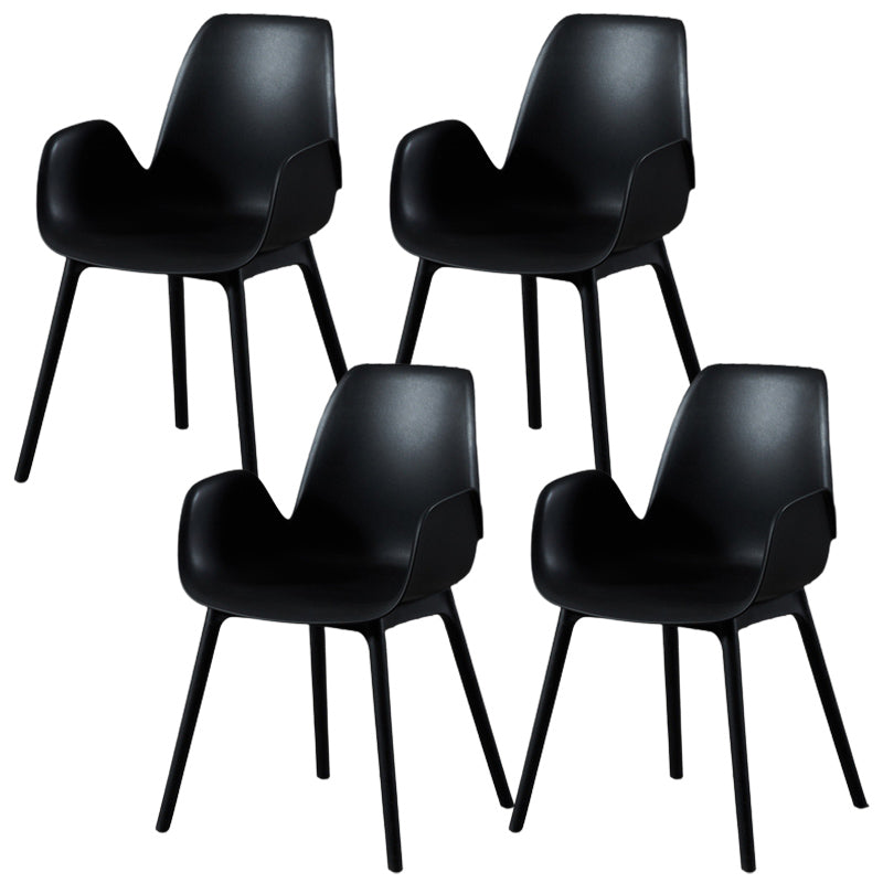 Scandinavian Style Arm Dining Chairs Plastic Home Dining Side Chair