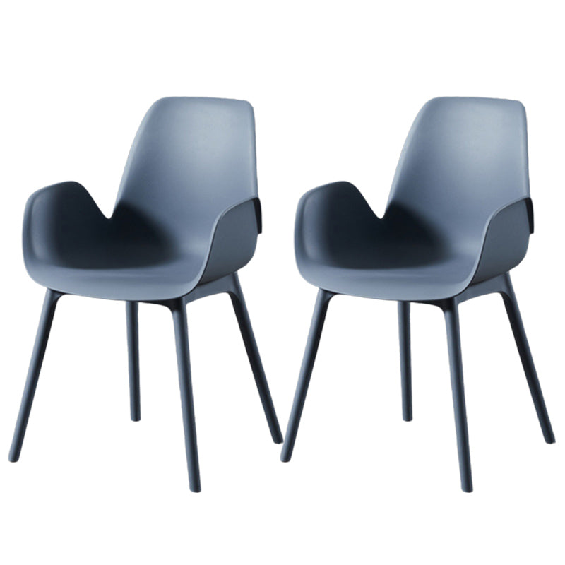 Scandinavian Style Arm Dining Chairs Plastic Home Dining Side Chair