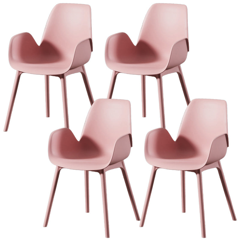 Scandinavian Style Arm Dining Chairs Plastic Home Dining Side Chair