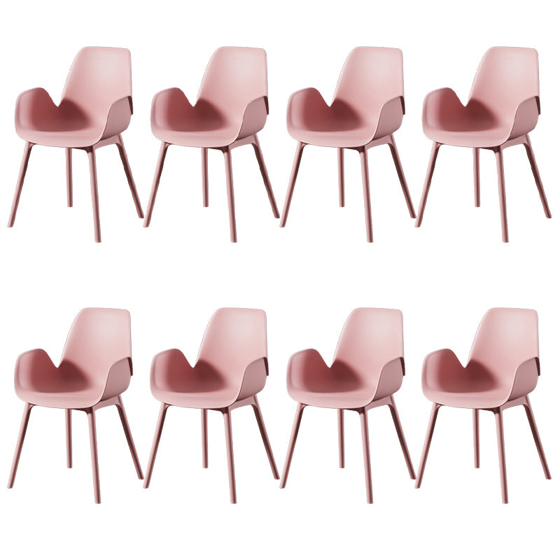 Scandinavian Style Arm Dining Chairs Plastic Home Dining Side Chair