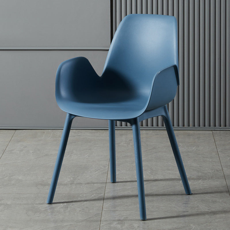 Scandinavian Style Arm Dining Chairs Plastic Home Dining Side Chair