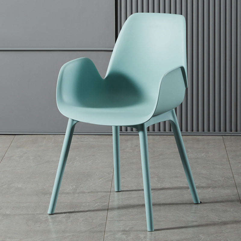 Scandinavian Style Arm Dining Chairs Plastic Home Dining Side Chair