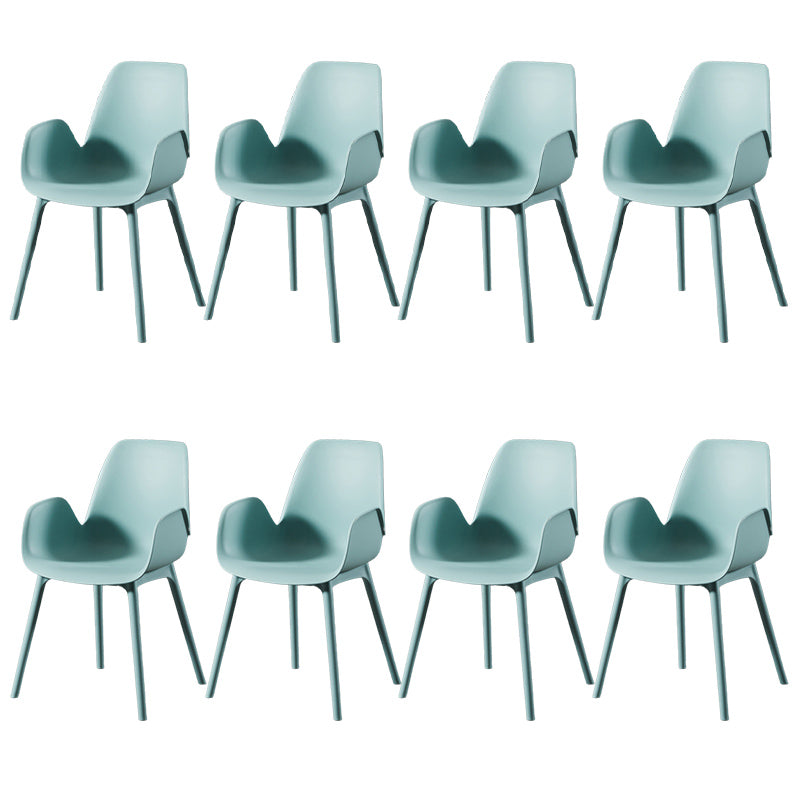 Scandinavian Style Arm Dining Chairs Plastic Home Dining Side Chair