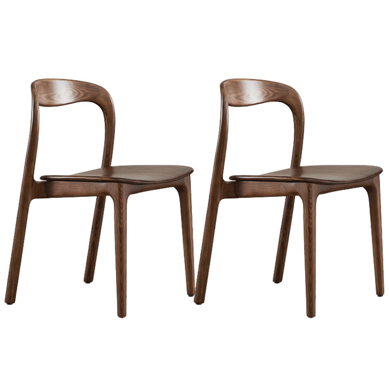 Traditional Solid Wood Dining Chairs Open Back Armless Dining Chairs