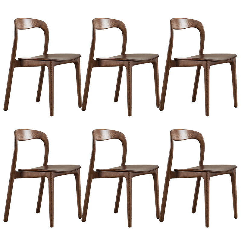 Traditional Solid Wood Dining Chairs Open Back Armless Dining Chairs