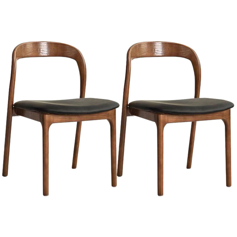 Traditional Solid Wood Dining Chairs Open Back Armless Dining Chairs