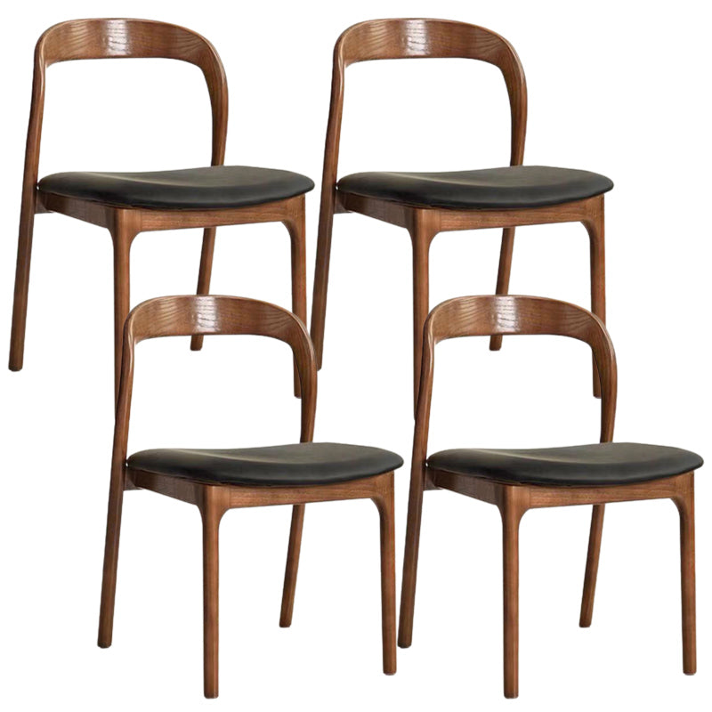 Traditional Solid Wood Dining Chairs Open Back Armless Dining Chairs