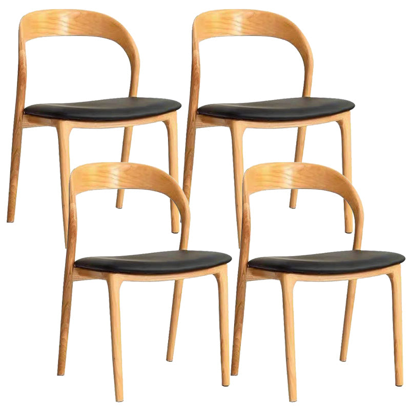 Traditional Solid Wood Dining Chairs Open Back Armless Dining Chairs