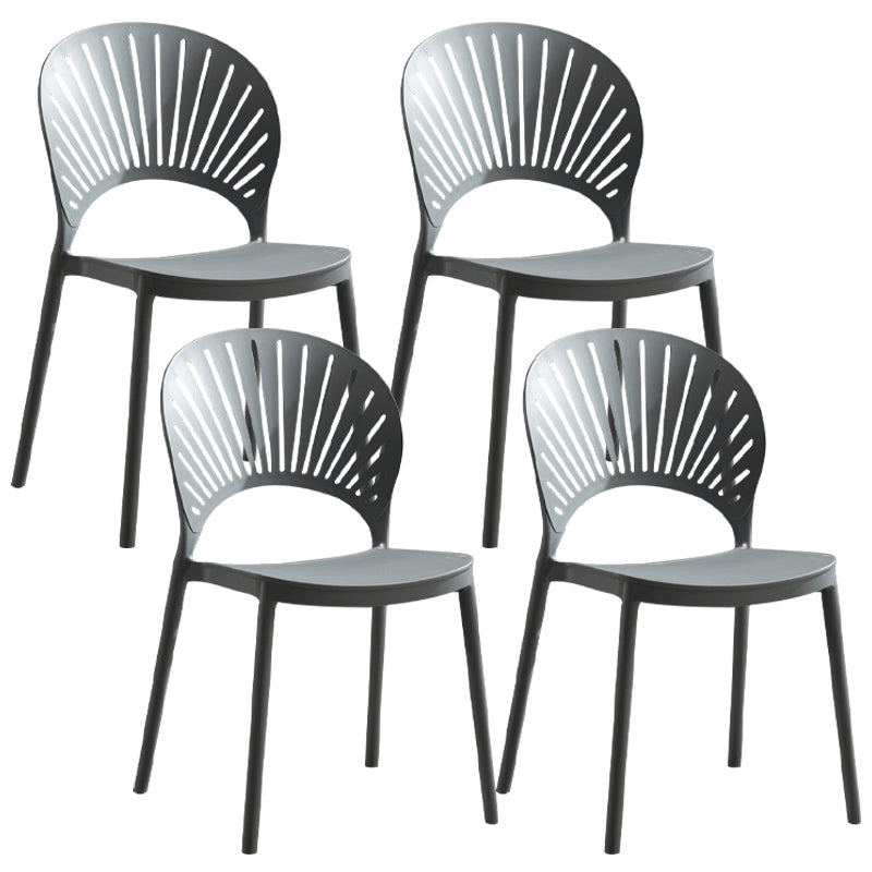 Stackable Armless Dining Side Chair Scandinavian Plastic Dining Chairs