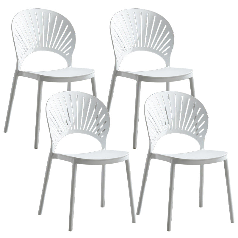 Stackable Armless Dining Side Chair Scandinavian Plastic Dining Chairs