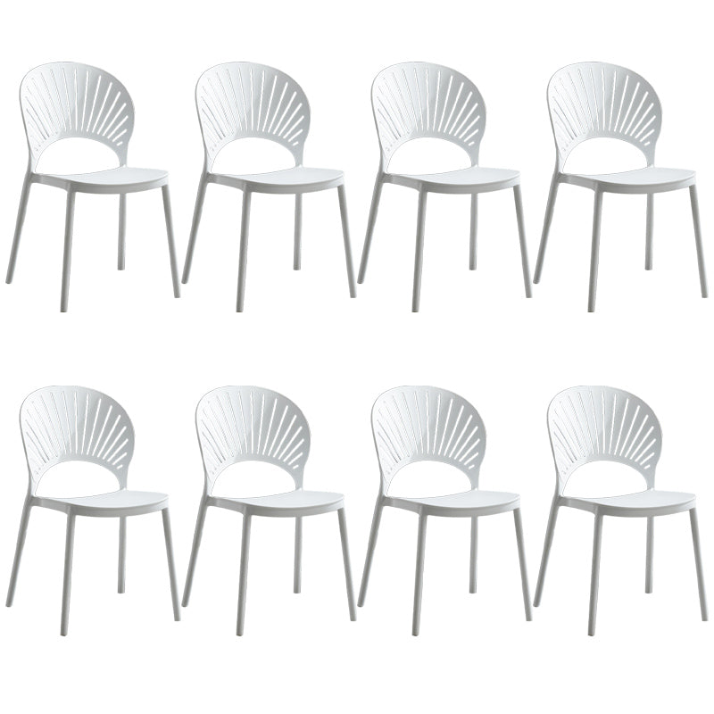 Stackable Armless Dining Side Chair Scandinavian Plastic Dining Chairs