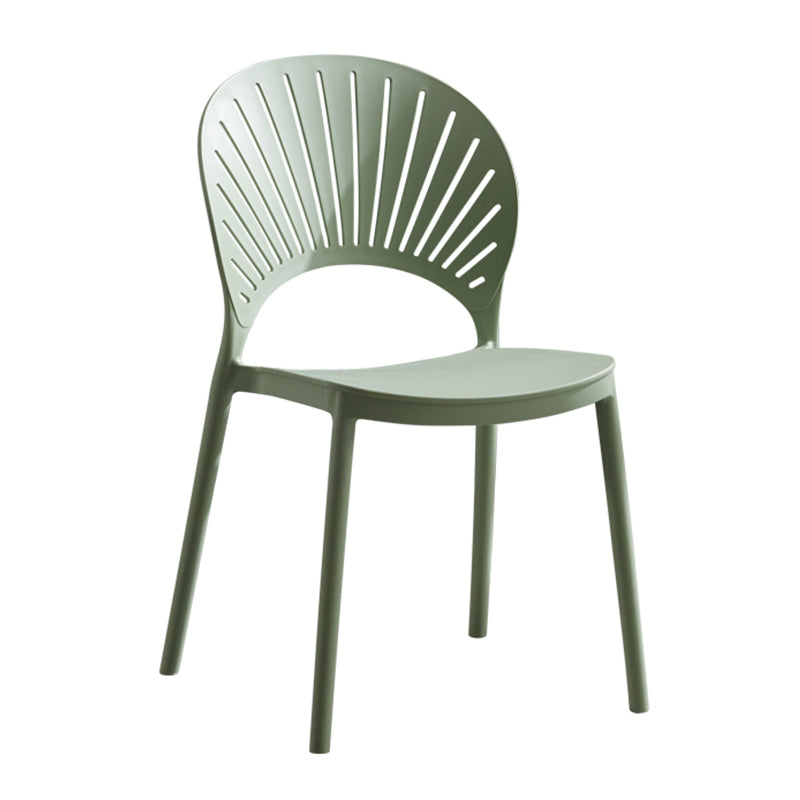 Stackable Armless Dining Side Chair Scandinavian Plastic Dining Chairs