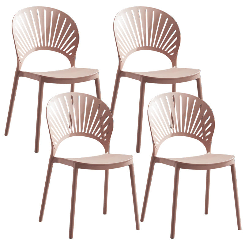 Stackable Armless Dining Side Chair Scandinavian Plastic Dining Chairs