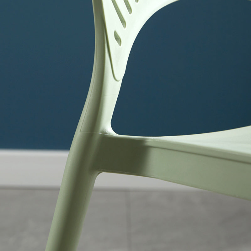 Stackable Armless Dining Side Chair Scandinavian Plastic Dining Chairs
