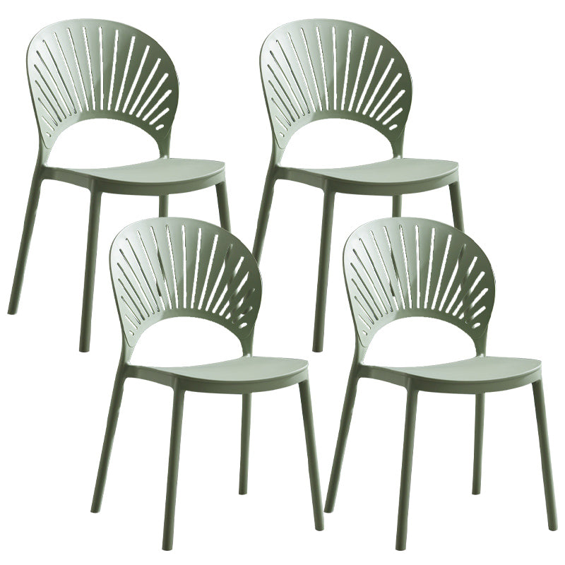 Stackable Armless Dining Side Chair Scandinavian Plastic Dining Chairs