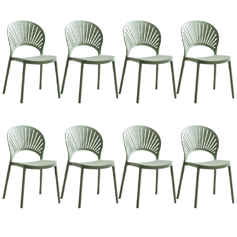 Stackable Armless Dining Side Chair Scandinavian Plastic Dining Chairs