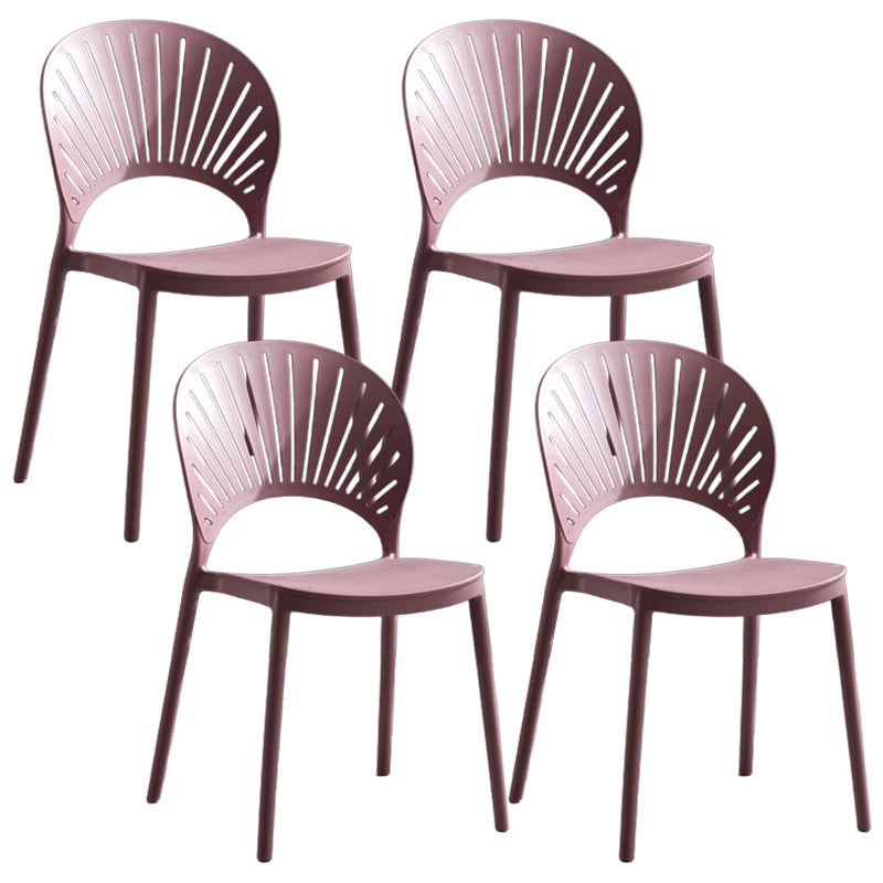 Stackable Armless Dining Side Chair Scandinavian Plastic Dining Chairs