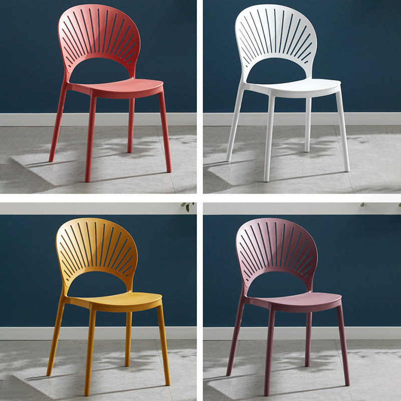 Stackable Armless Dining Side Chair Scandinavian Plastic Dining Chairs