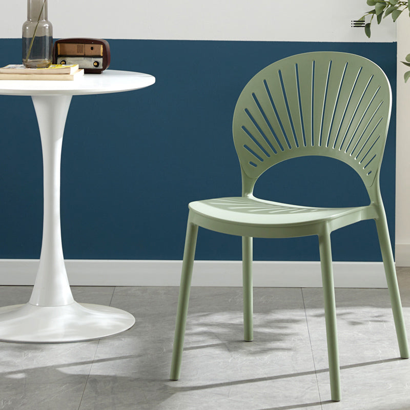 Stackable Armless Dining Side Chair Scandinavian Plastic Dining Chairs