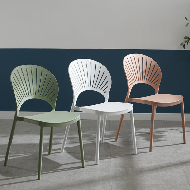 Stackable Armless Dining Side Chair Scandinavian Plastic Dining Chairs