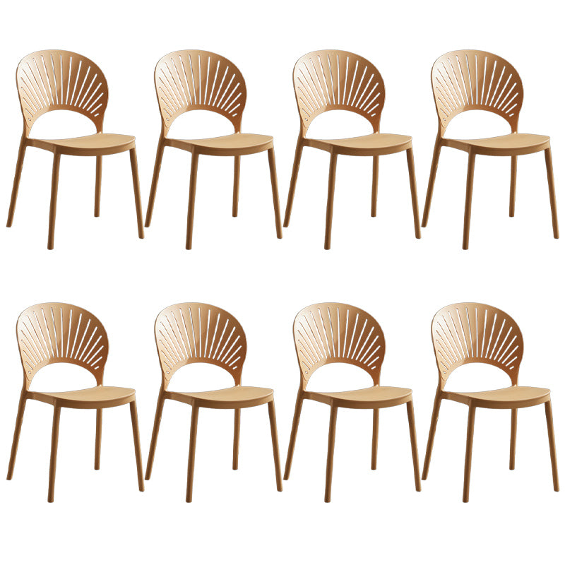 Stackable Armless Dining Side Chair Scandinavian Plastic Dining Chairs