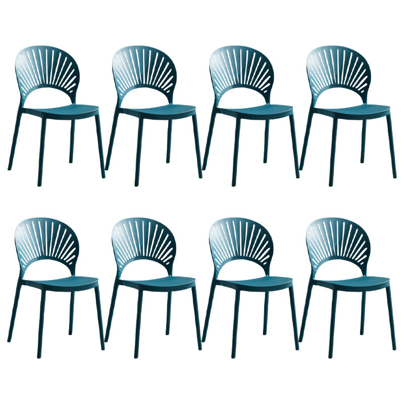 Stackable Armless Dining Side Chair Scandinavian Plastic Dining Chairs