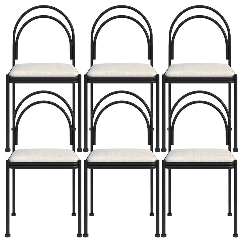 Metal Industrial Dining Chair Metallic Finish Side Chair with Black Legs