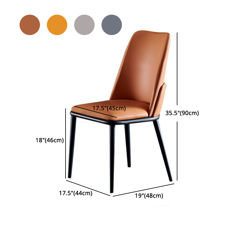 Metal Contemporary Indoor-Outdoor Side Chair Solid Back Dining Chair