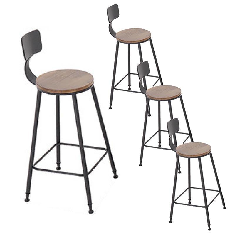 Industrial 1/3/4/5 Pieces Bar Table Set Round Pine Wood Counter Table with Stools for Cafe
