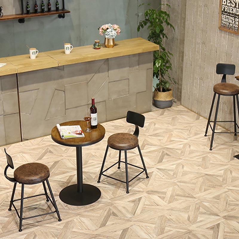 Industrial 1/3/4/5 Pieces Bar Table Set Round Pine Wood Counter Table with Stools for Cafe