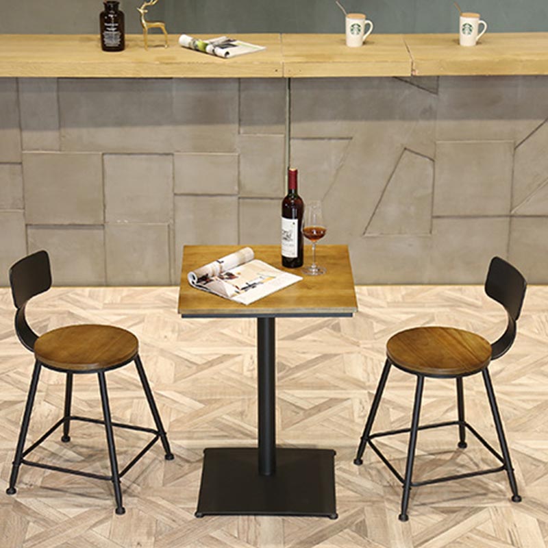 Industrial 1/3/4/5 Pieces Bar Table Set Round Pine Wood Counter Table with Stools for Cafe