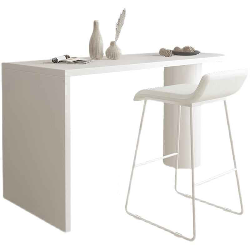 Modern 1/2 Pieces Bar Table Set Pine Wood Counter Table with High Stools for Dining Room