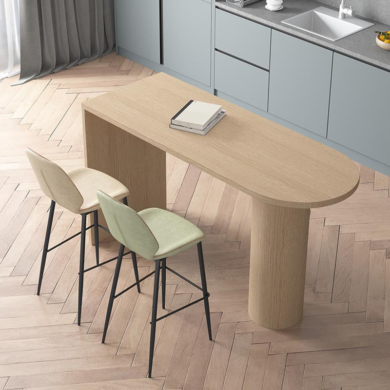 Modern Bar Table Set 1/3 Pieces Pine Wood Counter Table with High Stools for Balcony